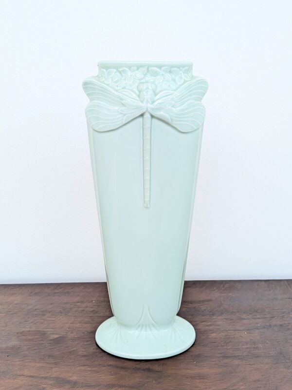 Vase en céramique Christofle « Libellules » céladon