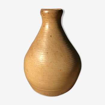 Soliflore vase in ceramic salt sandstone signed JC Courjault 70s