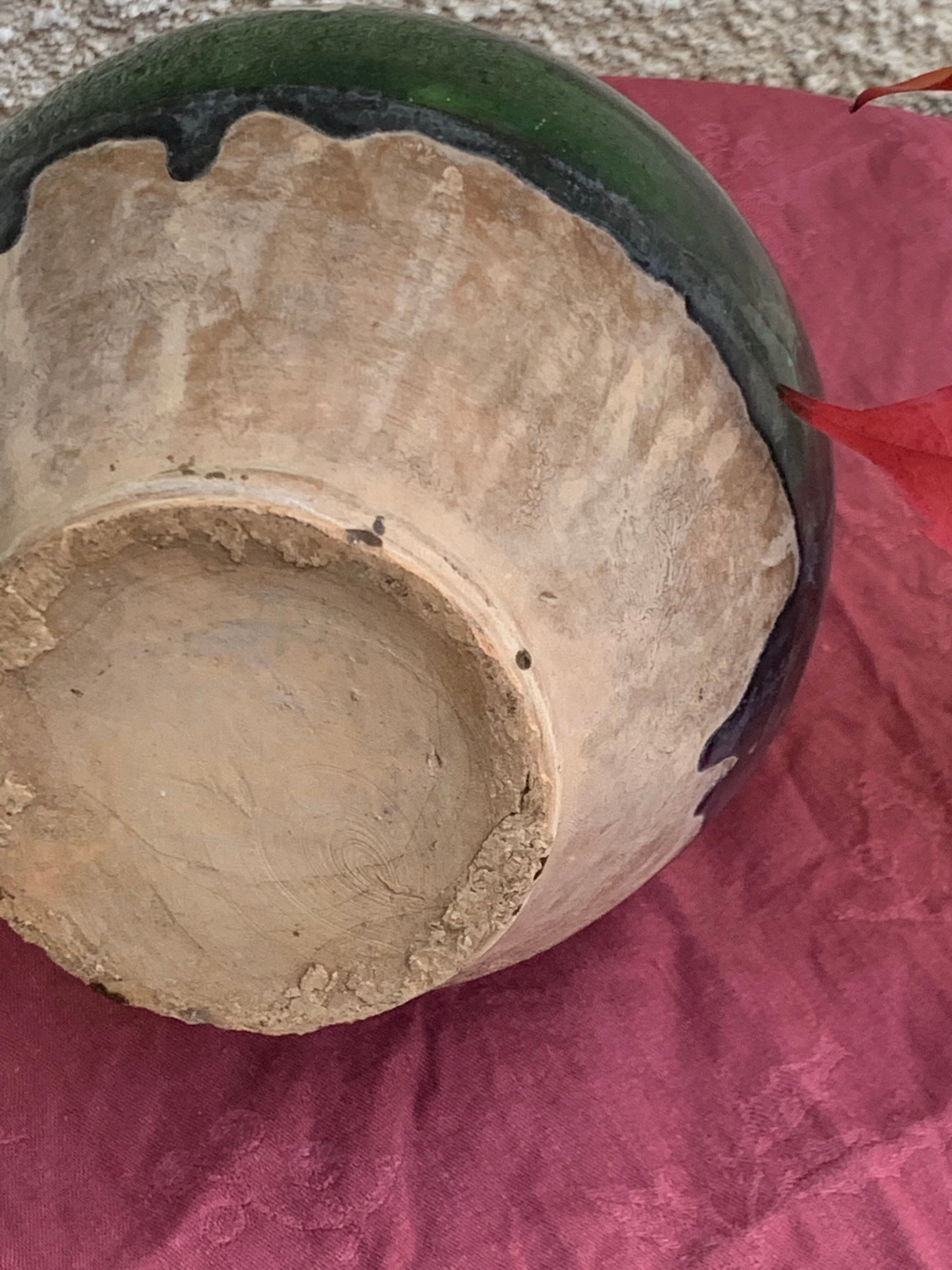 Ancient gargoulette in Corsican green glazed earth