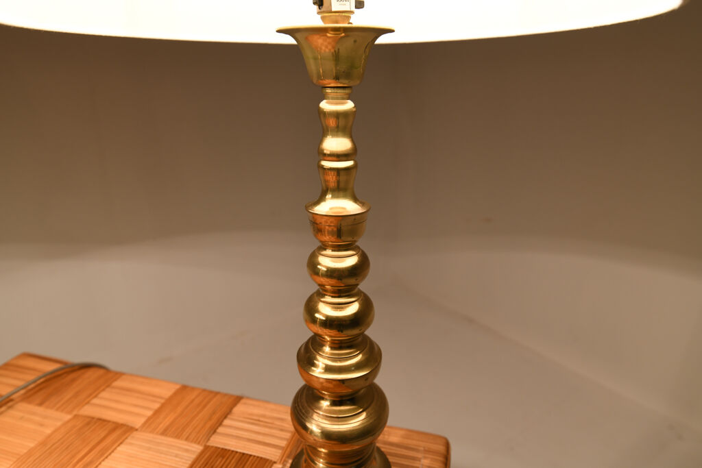 Pair brass lamps