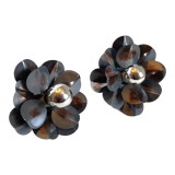 Stylized aluminum flower wall lamps from 1970