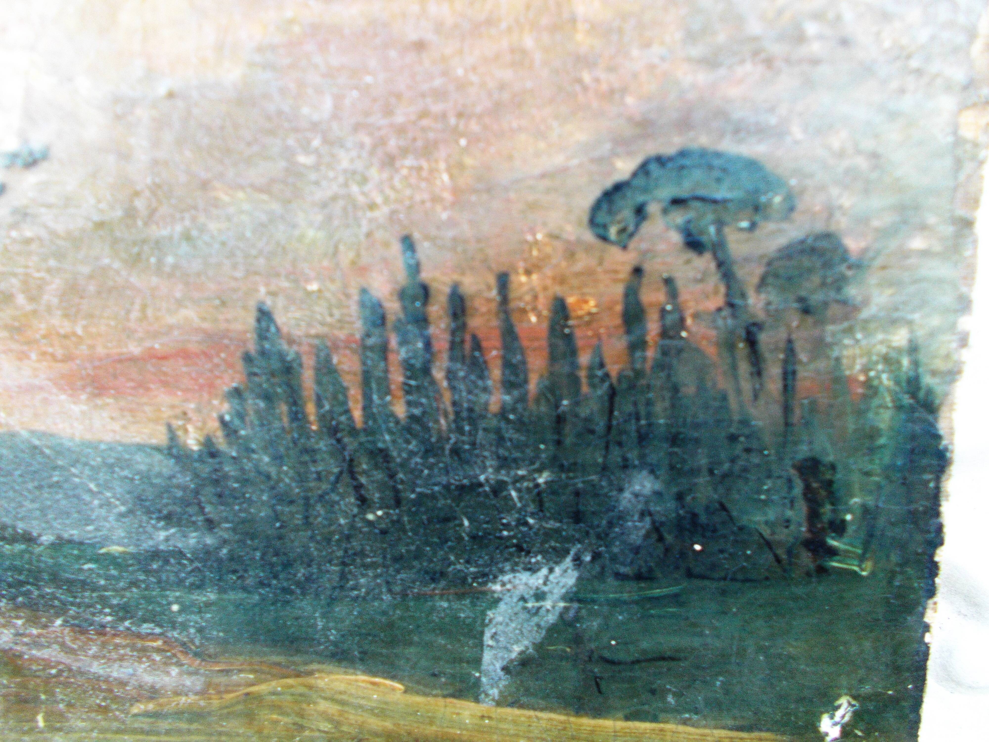 Old canvas painting by Jules Dupré
