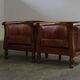 Set of vintage club chairs in leather, 1920s