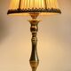 Solid brass lamp and antique lampshade
