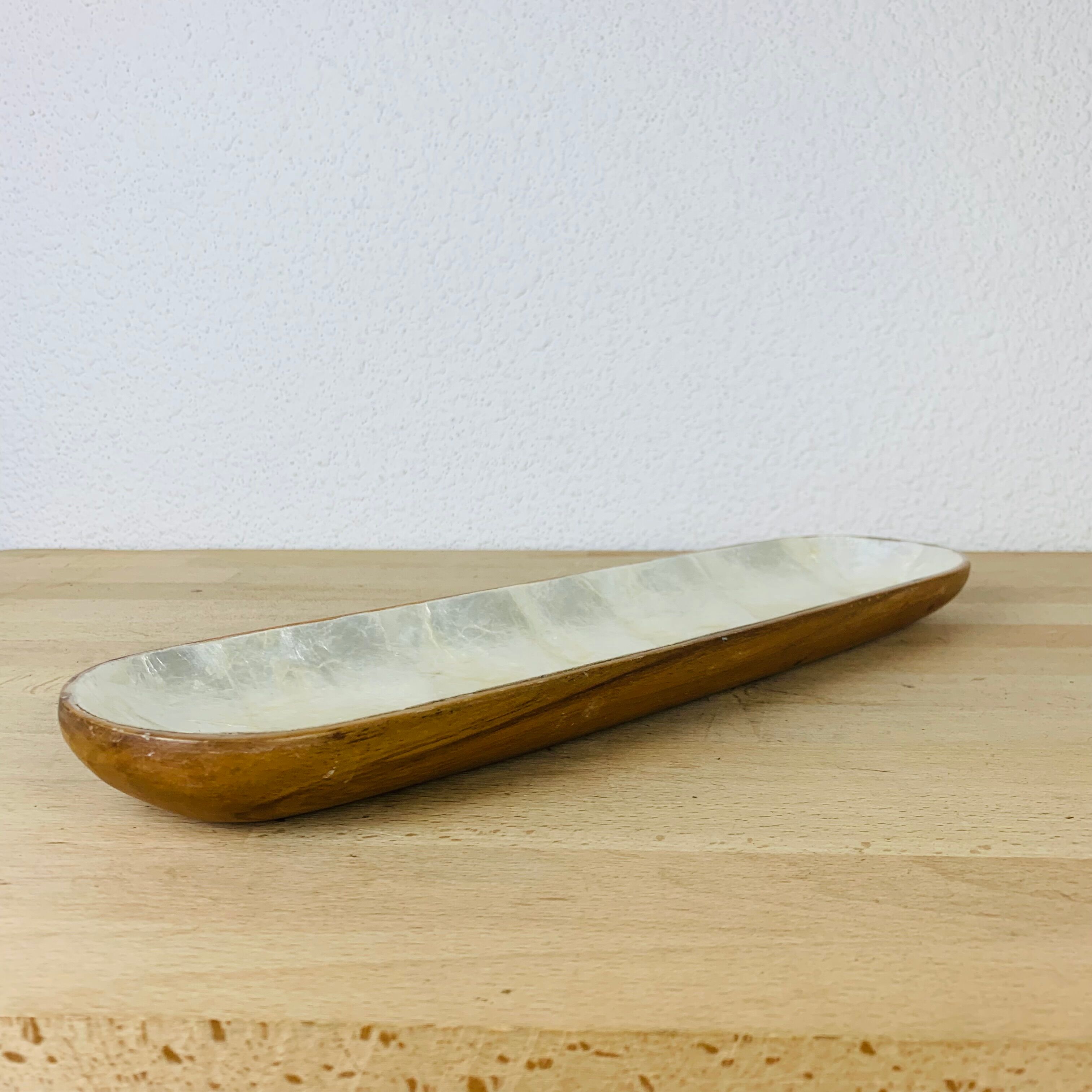 Vide poche coupelle nacre et bois