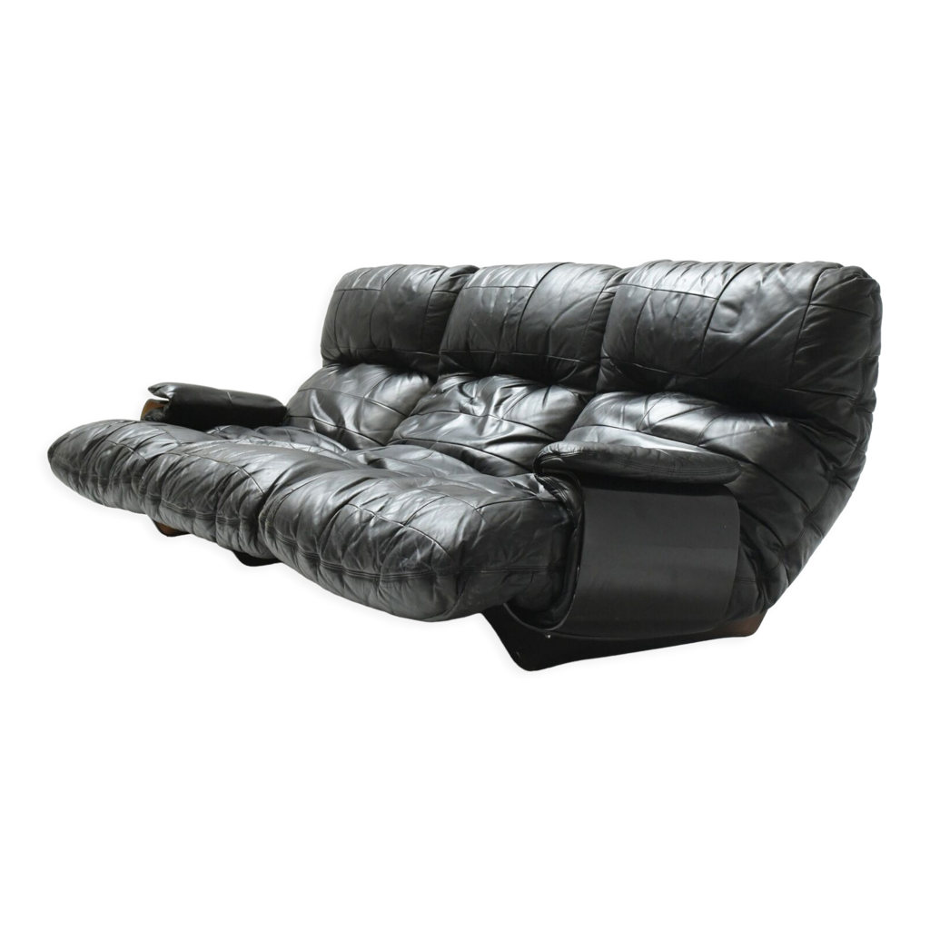 Canapé Cuir Ligne Roset D’occasion – Marron, 210 Cm De Large