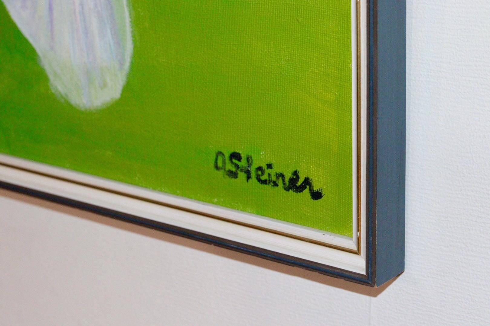 Oil painting on canvas "Bee" by Anita Steiner, Sweden mid 20th century