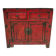 Buffet chinois ancien de style rustique, laqué rouge (1920-1950)