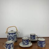 Vintage tea set for 2 people with flower pattern