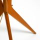 Mid Century Modern tripod walnut wood floor lamp with large fabric shade