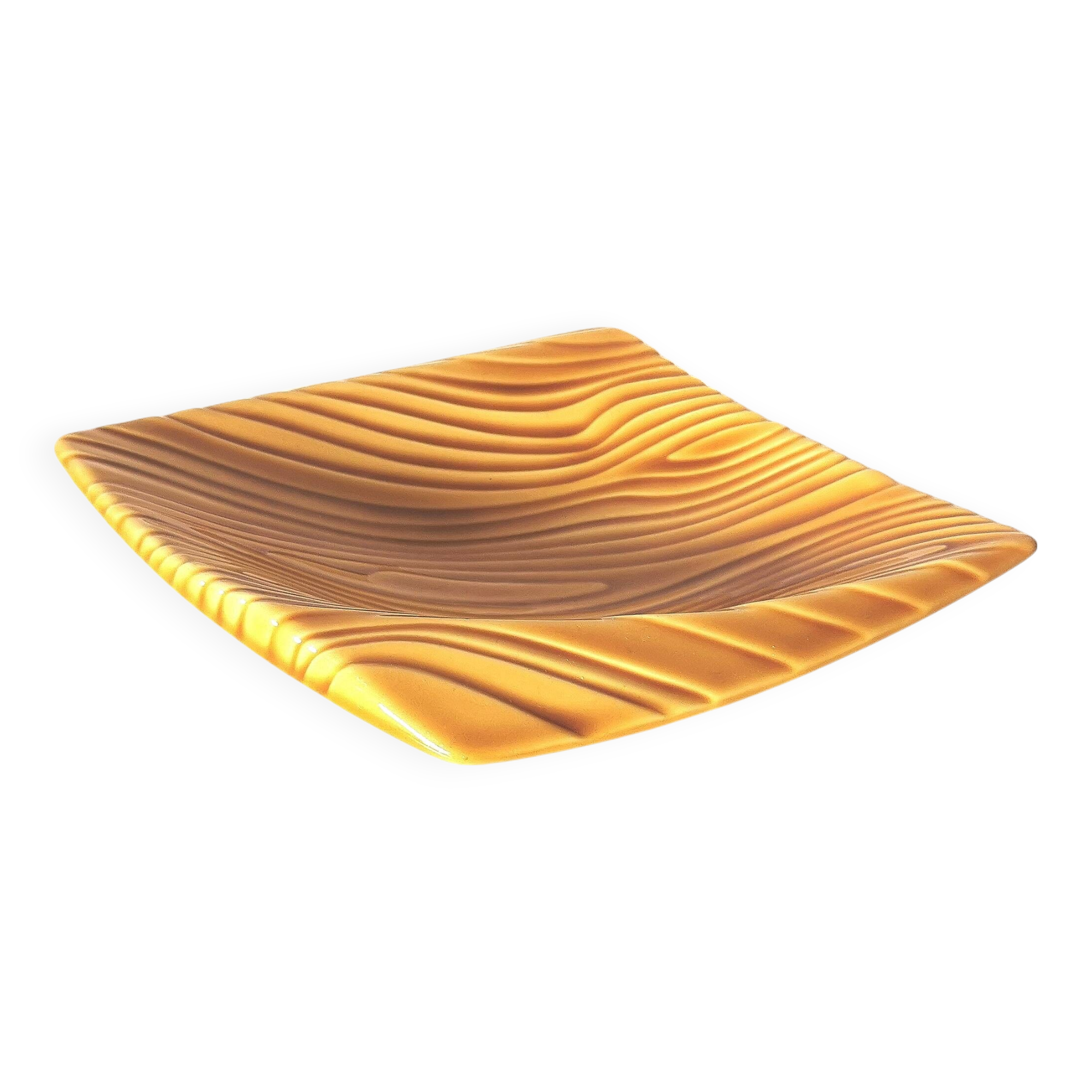 Vallauris yellow wood effect slip pocket emptier