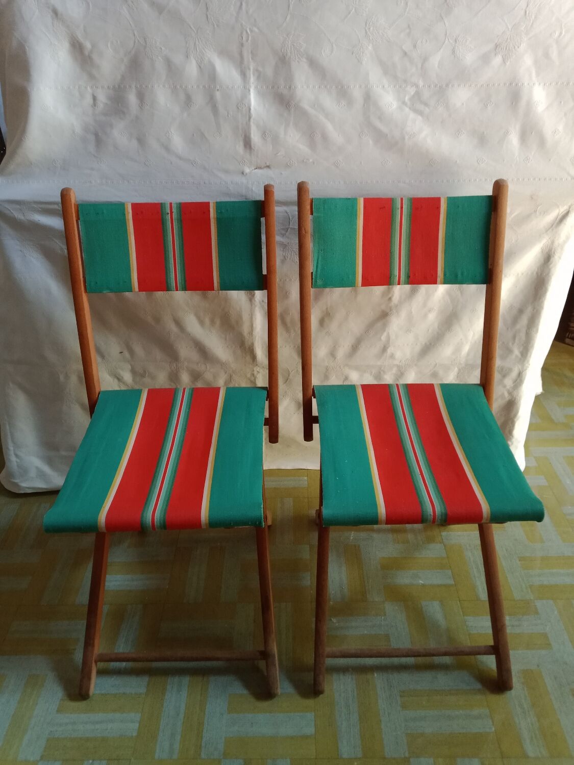Vintage camping folding chairs