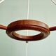 Scandinavian lustre cascade in teak and frosted white glass, 1960s