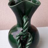 Green ceramic vase