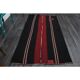 1970s Turkish Hand-Knotted Wool Cotton Black Kilim Runner Rug 118x238