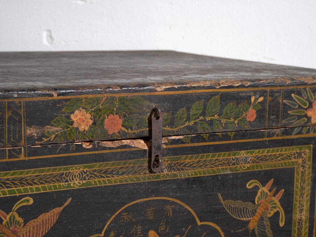 Antique Chinese chest painted in pine wood – China, circa 1900