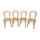 Set de 4 chaises cannées hêtre courbé