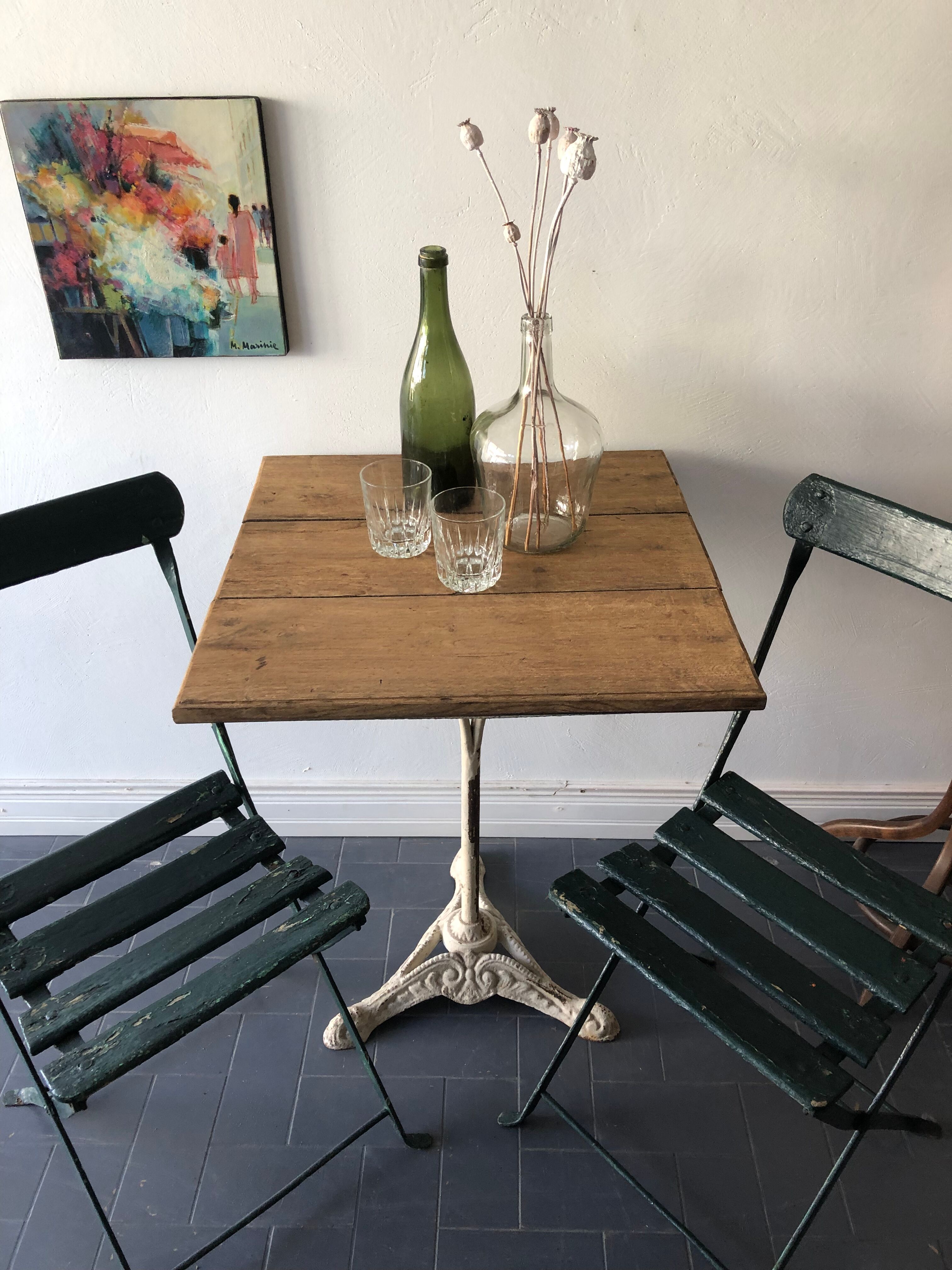 Old bistro table for garden