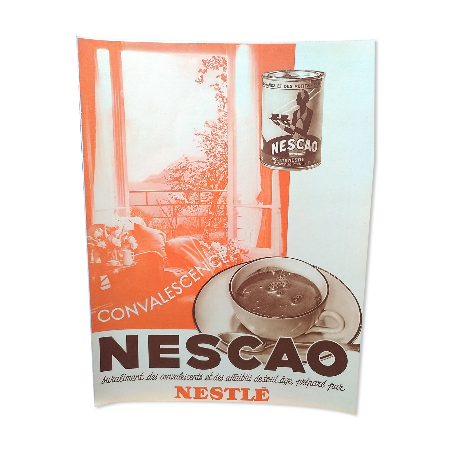 Publicité Nescao Nestlé issue d'une revue d'époque