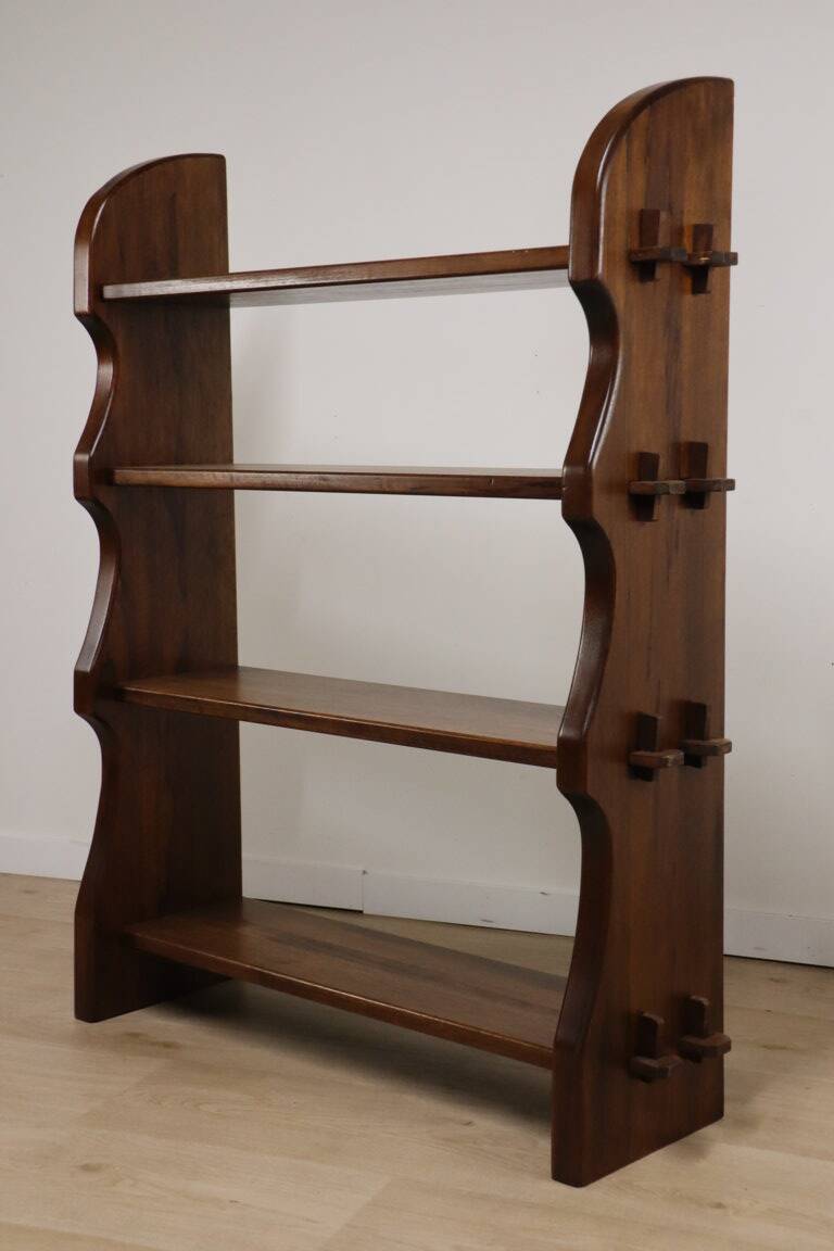 Vintage brutalist solid wood shelf - 1950