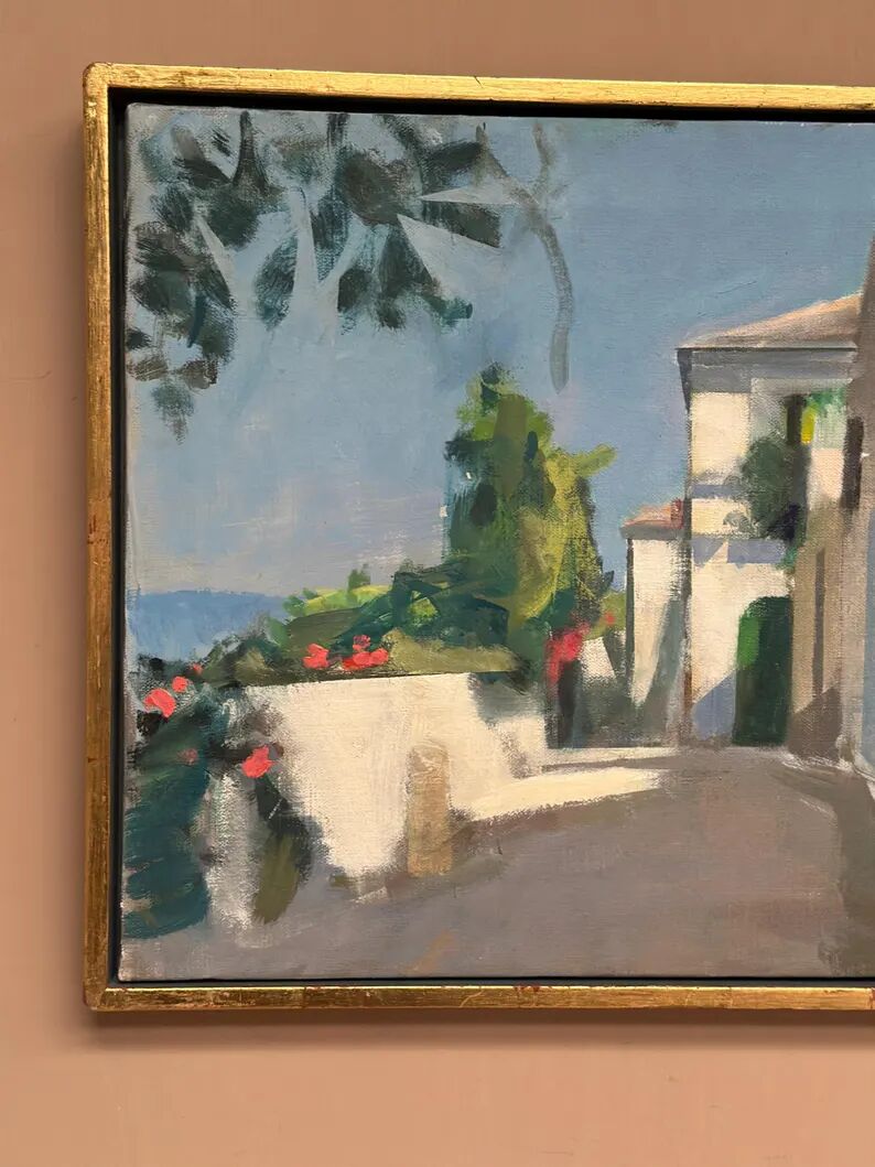 Original Swedish Oil on Canvas – “Town” by Mats Rydstern – Signed – Vintage & Framed – 37 × 49 cm (14.6" × 19.3")