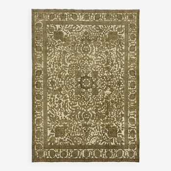 Handmade Turkish Contemporary 1980s 280 cm x 390 cm Beige Wool Carpet