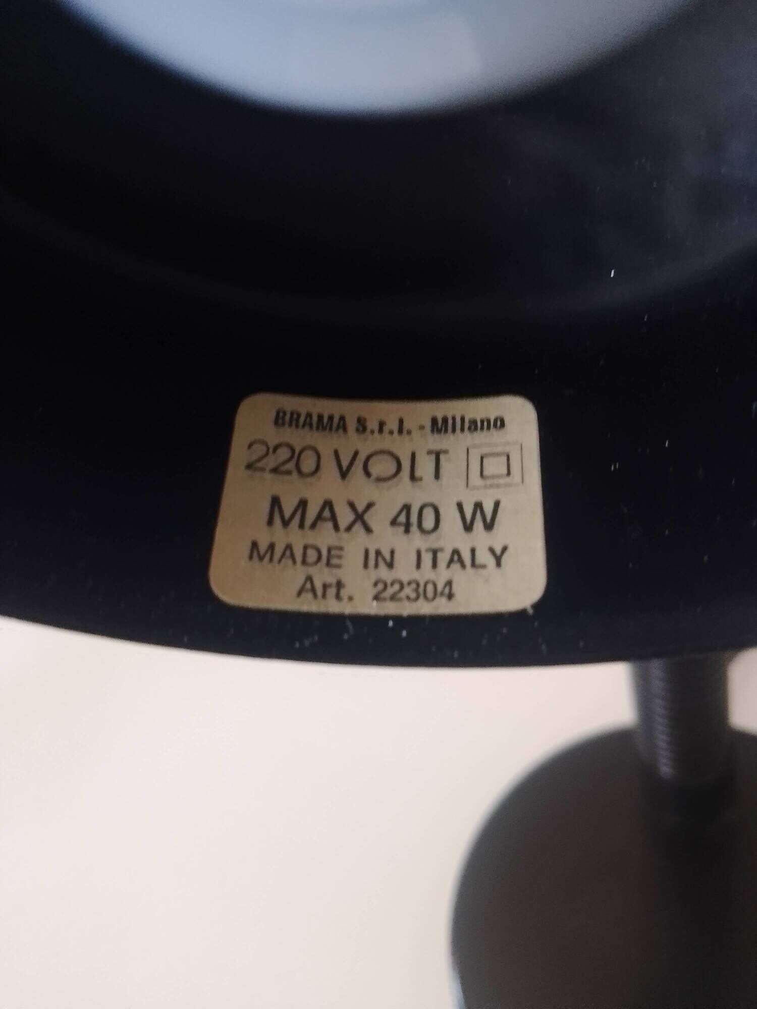Brama desk lamp black metal flexible arm Italy vintage 70s