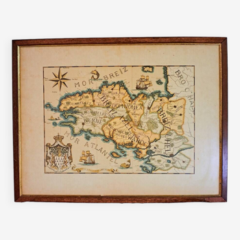 Old Map of Brittany By Derveaux Daniel Etching