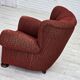 1960s, Danish relax armchair, original red furniture wool, oak wood legs.