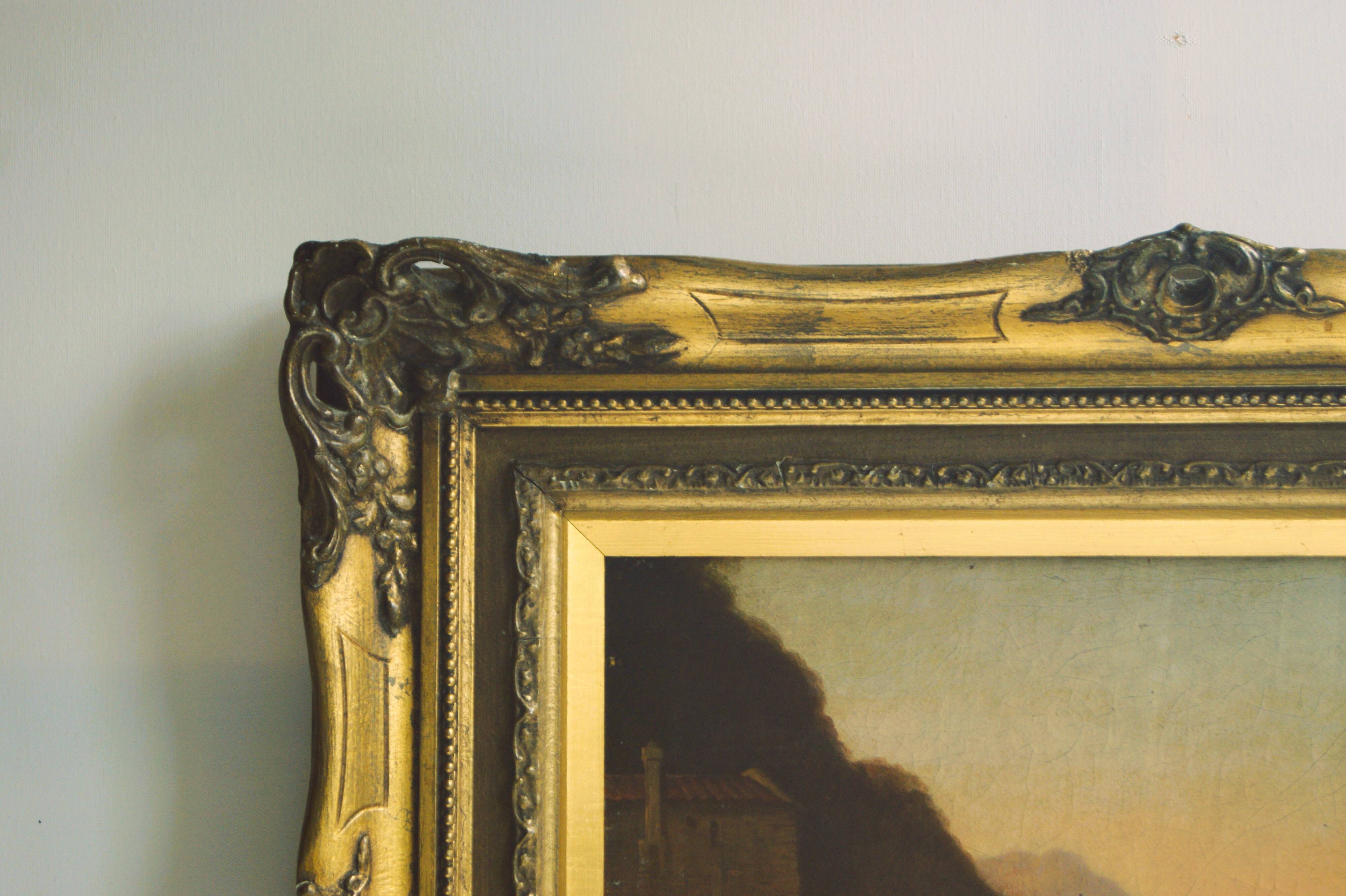 Antique Landscape Painting- early 19th-century - Italian landscape with pastoral scenery.