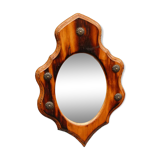 Mirror badge in flamed pine, 33x22 cm