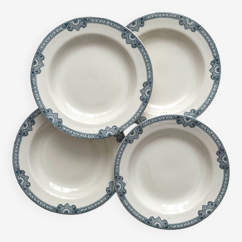 4 assiettes creuses en terre de fer "Jumièges" Salins