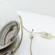 Pied de lampe Space Age en céramique blanche et chrome - 1970