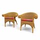 2 x rattan  arm chairs 1980s with original upholstery