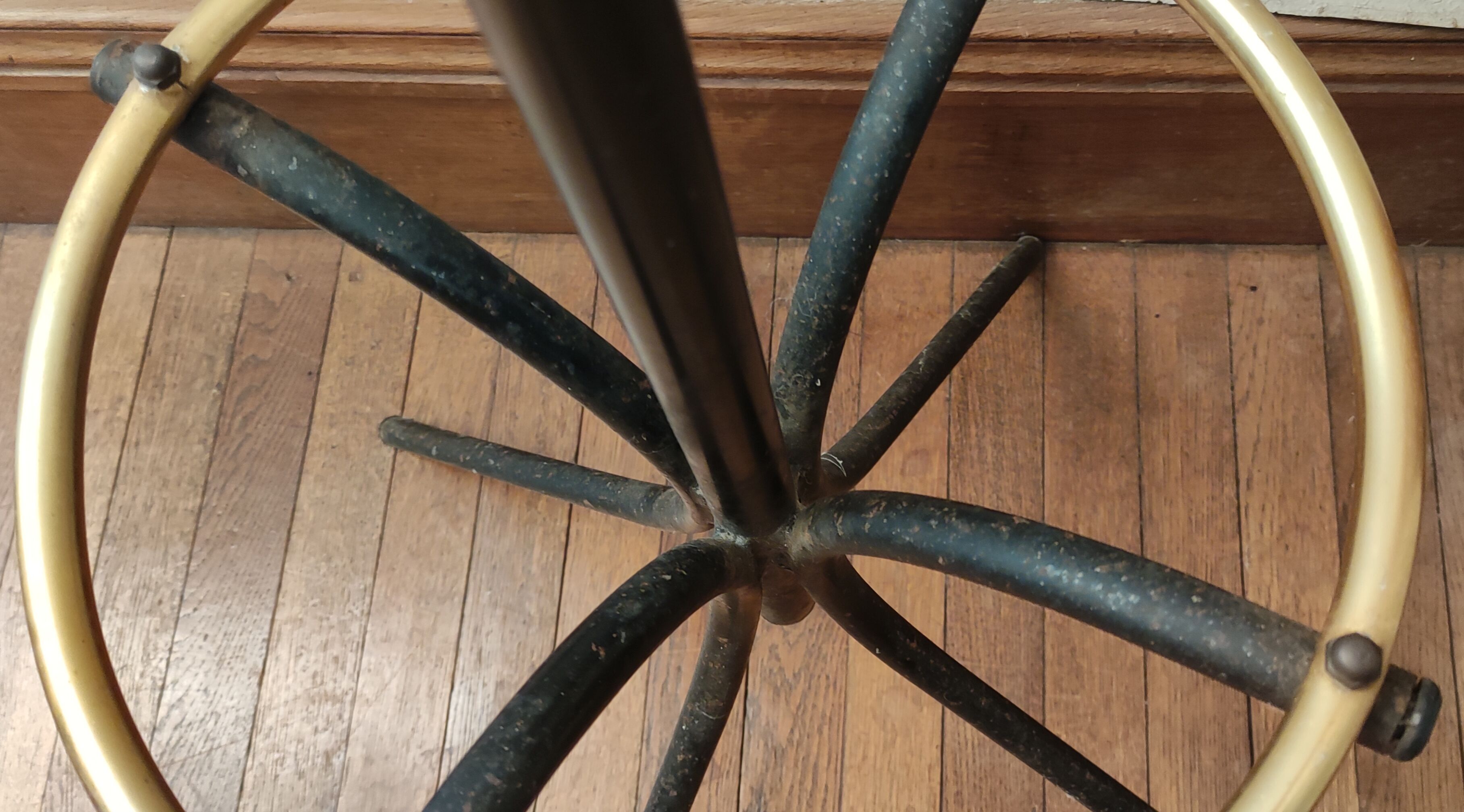 Vintage metal coat rack black and gold