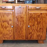 Low vintage Mado style Parisian sideboard 3 doors 2 drawers