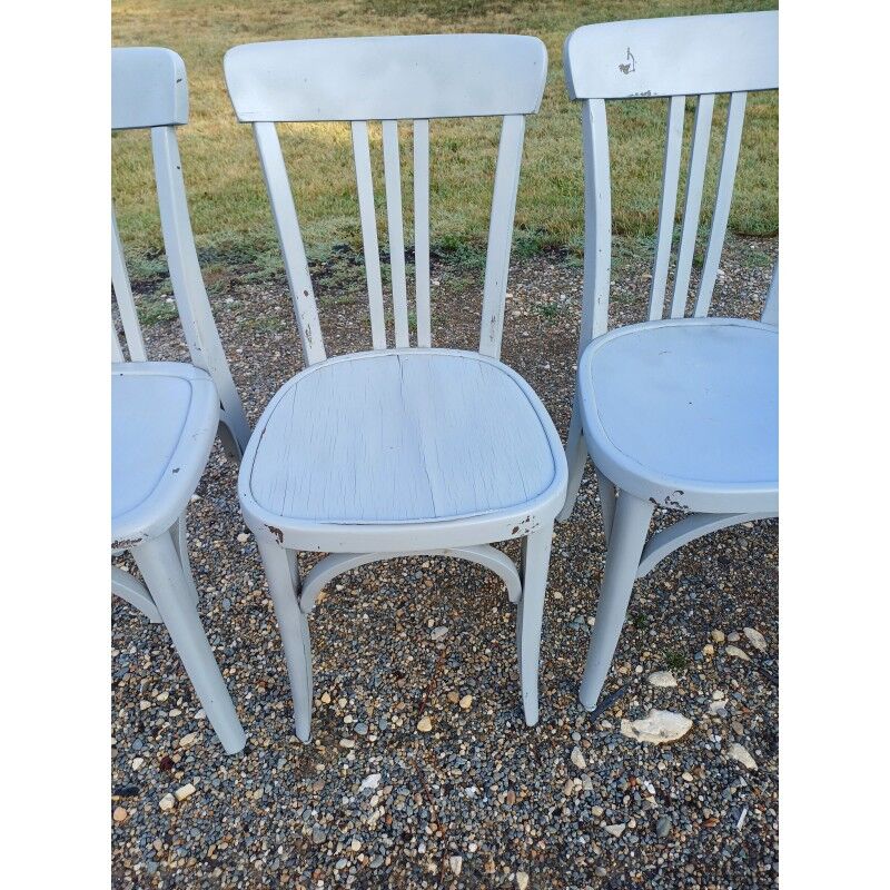6 Baumann bistro chairs in old grey limed wood