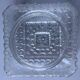 Square vintage moulded glass ceiling light fixture.