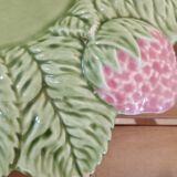 Strawberry slip soup tureen and its two serving dishes Bordallo Pinheiro