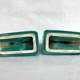 Pair of ART DECO bookends • Glazed earthenware enhanced with touches of fine gold • Circa 1930