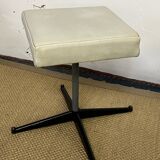 Pair of vintage metal and leatherette stools