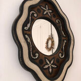 Mirror in wood and mother-of-pearl marquetry 48x61cm