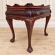 Antique walnut side table / tea table with drawer, shelves
