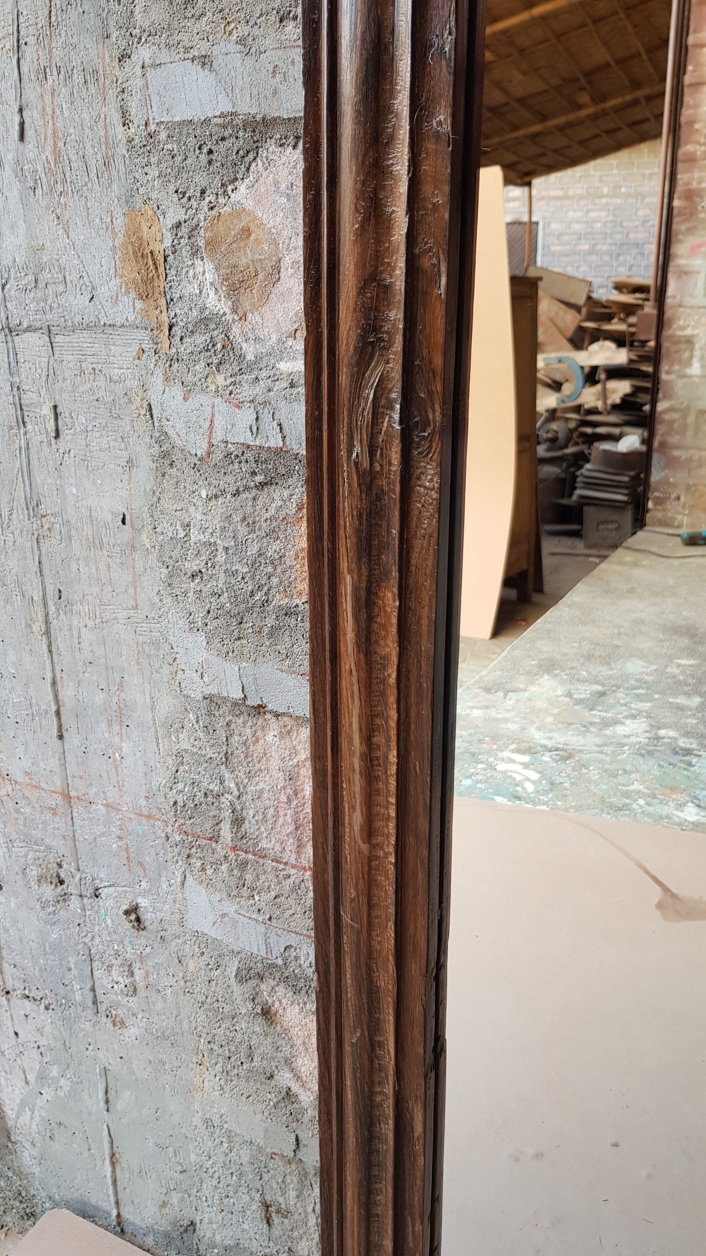 Ancient Burmese teak mirror