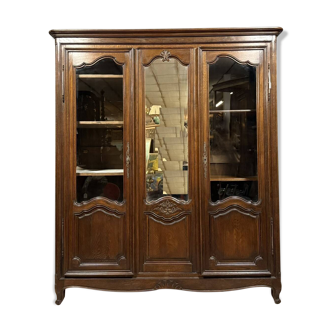 Louis XV style bookcase in solid oak circa 1880