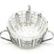 Postmodernist sugar bowl, silver-plated brass, HEFRA, Poland, 1970s