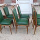 Série 6 chaises simili cuir vert 1950