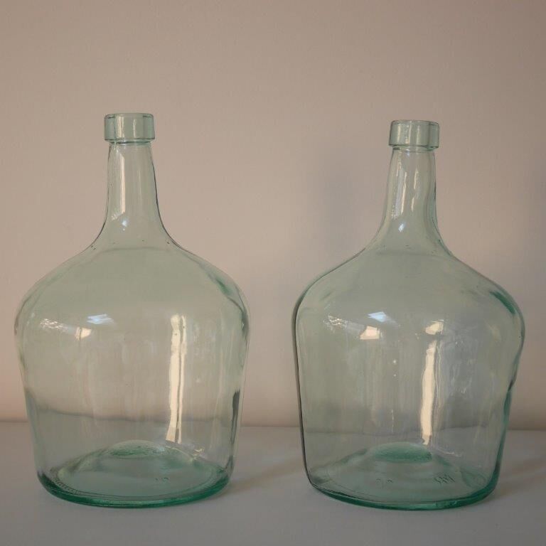 Lot de 2 dame-jeannes vert clair