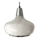 Vintage pendant light in white and silver opaline