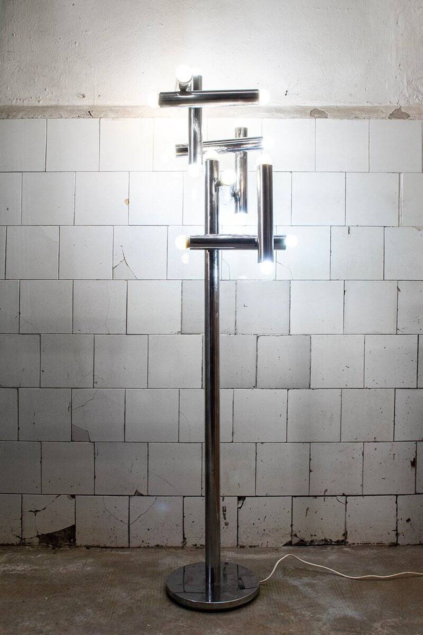 Lampadaire à 17 lumières de Goffredo Reggiani, Italie, années 70